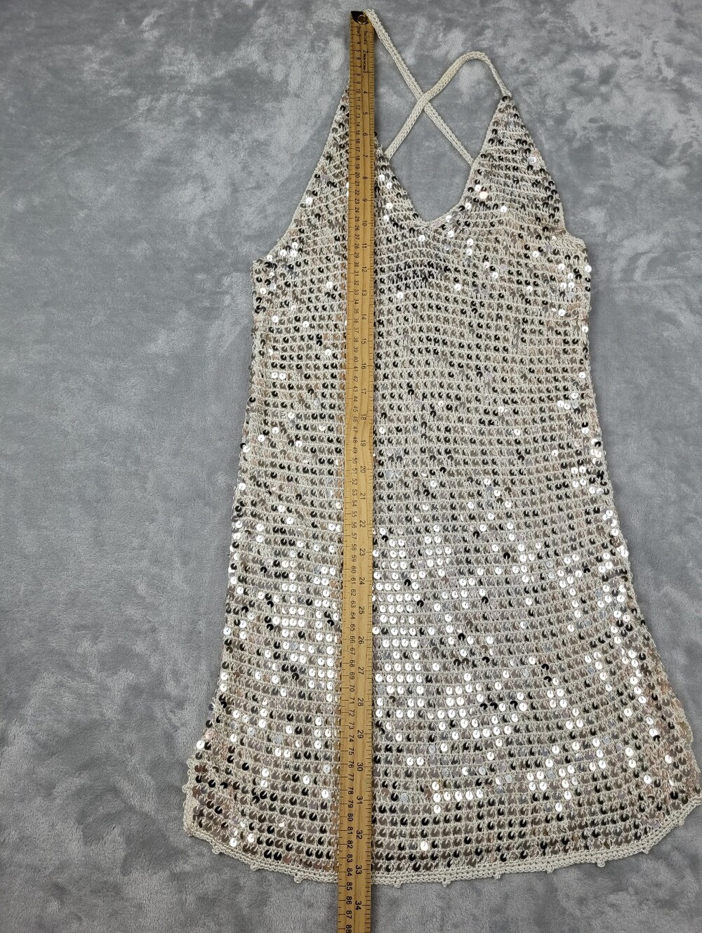 Retrofete Elliana Sequin Crochet Dress Size M / L - Picture 9 of 15